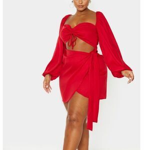 Pretty little thing red cut out dress